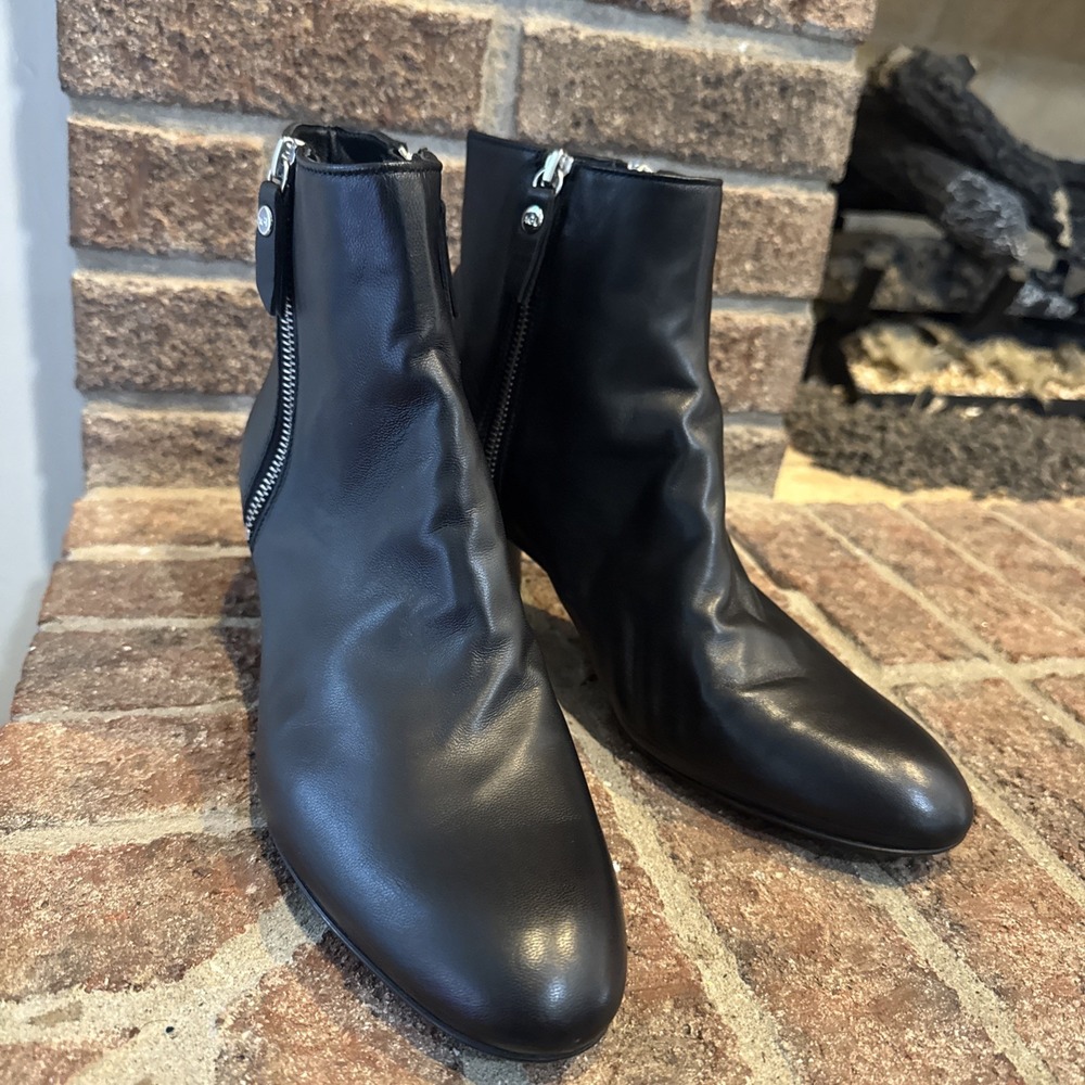 AGL Attilio Giusti Leombruni Boots Womens Size 11 EU 41 Black Leather Ankle Zip